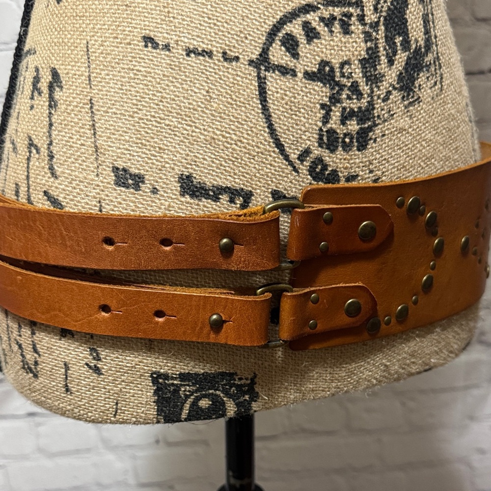 New Leather Candies Brown Double Buckle Belt L/XL